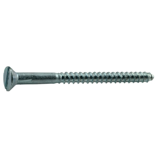 Midwest Fastener Wood Screw, #10, 2-1/2 in, Zinc Plated Steel Flat Head Slotted Drive, 25 PK 61286 - main
